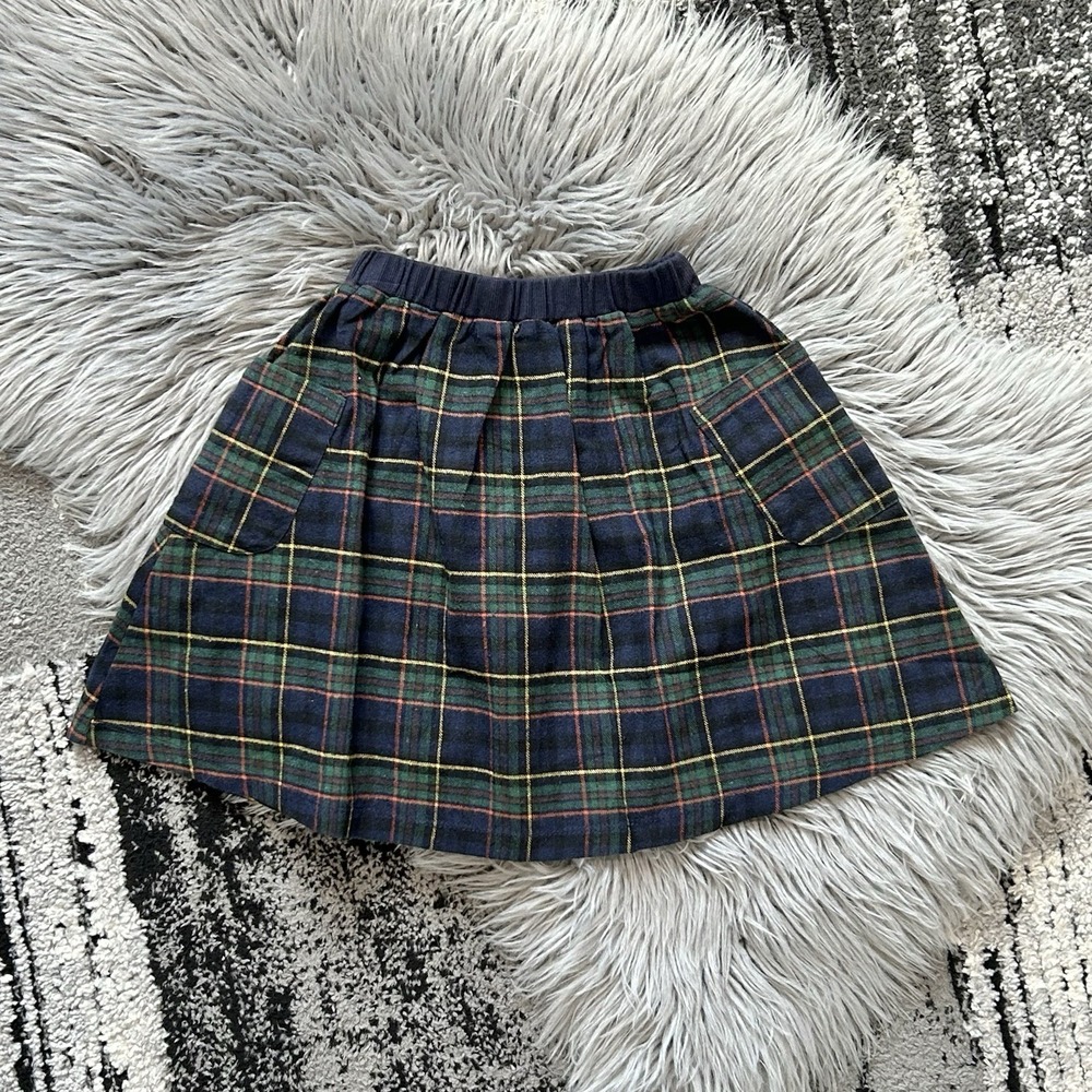 Wander & Wonder Girls Green Plaid Designed Skirt Size 3-4T NWT ($63)